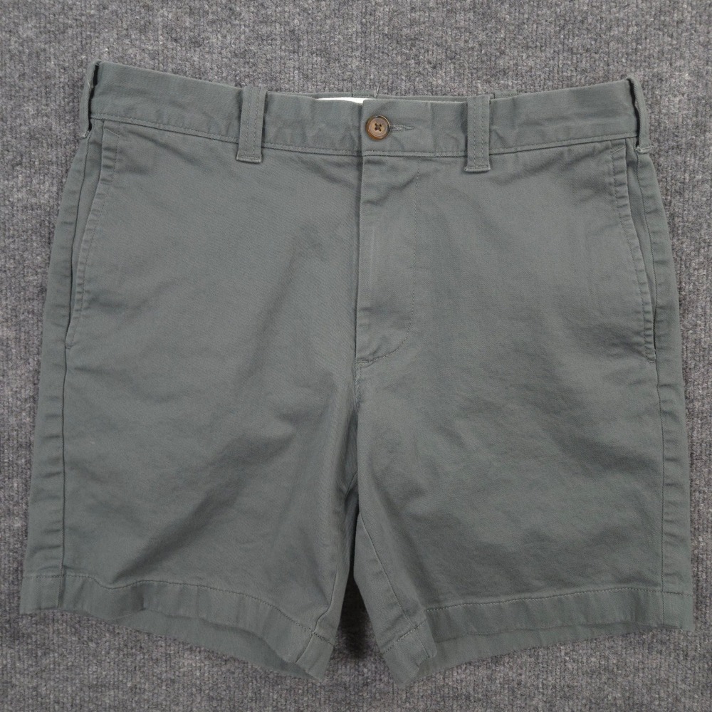 J Crew Flex Chino Shorts Mens 31 Sage Green Stretch Twill Preppy Golf 7"Inseam